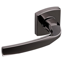 Ensemble poignée de porte à bec de cane sur rosace Vachette Artis - diamant noir - béquille double de carré 7 mm