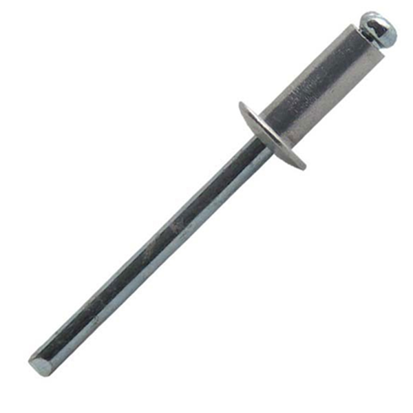 Rivet aveugle standard aluminium acier tête plate serrage de 6.5 à 8.5 mm diamètre 4.0 mm longueur 12 mm - boîte de 250