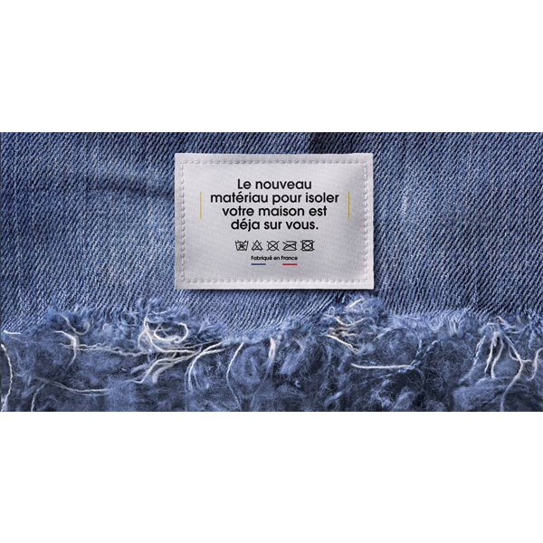 Panneau isolant biosourcé en textiles recyclés pour murs cloisons et combles - Isocoton Isover - R= 3,20 m².K/W - 1,20 M x 0,60 M - ép.120 MM