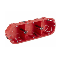 Boite d'appareillage cloisons creuses - Triple - Diamètre 67 mm - Profondeur 40 mm - Rouge