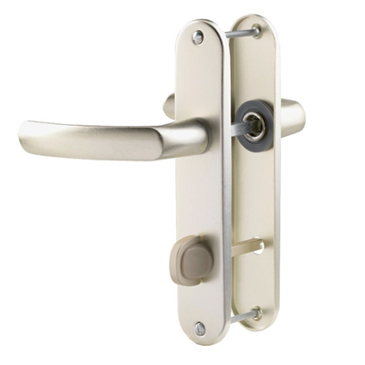 Ensemble poignée de porte à condamnation Vachette Budget champagne - entraxe fixation 165 mm - carré 7 mm