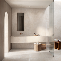 Carrelage extérieur effet travertin en grès cérame émaillé - Realstone Travertino Cross - 120,0 cm x 60,0 cm - ép. 9,00 mm - Bianco