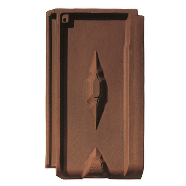 Tuile Losangée Héritage en terre cuite - BMI Monier - grand moule à faible relief - 43.5 x 25.5 cm - Brun Rustique