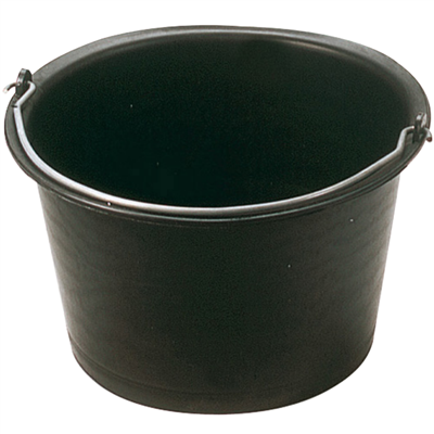 Seau évasé pour carreleur Mondelin 341040 - plastique noir - 14 litres - anse de 6,3 mm