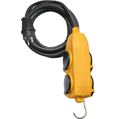 Rallonge électrique Brennestuhl câble de 5,0 M H07RN-F 3G1,5 avec Powerblock 4 prises à clapet IP44