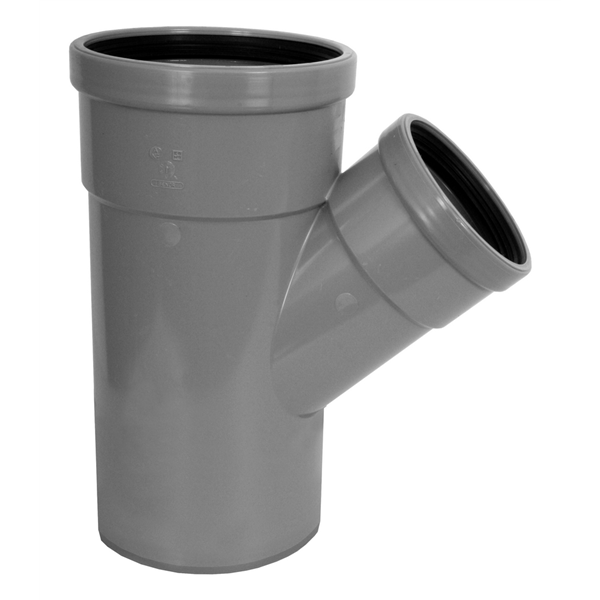 Branchement PVC assainissement SDR 41 Mâle-Femelle 45° J.LEV - 250/125 mm