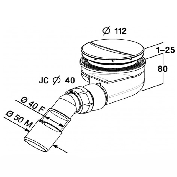 Bonde receveur de douche Turboflow Nicoll - Sortie orientable - Bonde 90 mm - Polypropylène et ABS