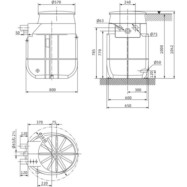 Station de relevage Wilo-DrainLift WS50E BASIC/UNI V05/M06-523 (2547603)