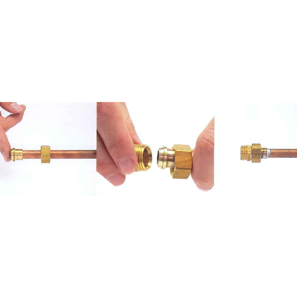 Raccord union droit mâle 3 pièces à joint sphéroconique 3/4" (20x27) diamètre 18 mm