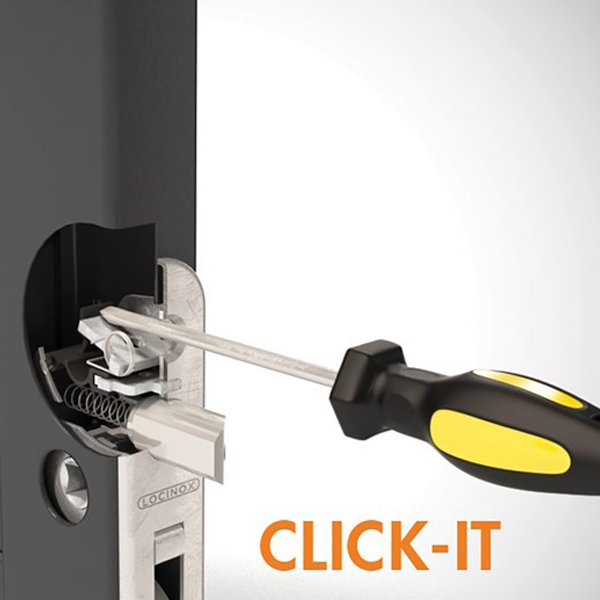 Serrure de portail à encastrer avec axe de 20 mm pour profils de 40 mm et plus - Locinox Fortylock - Inox