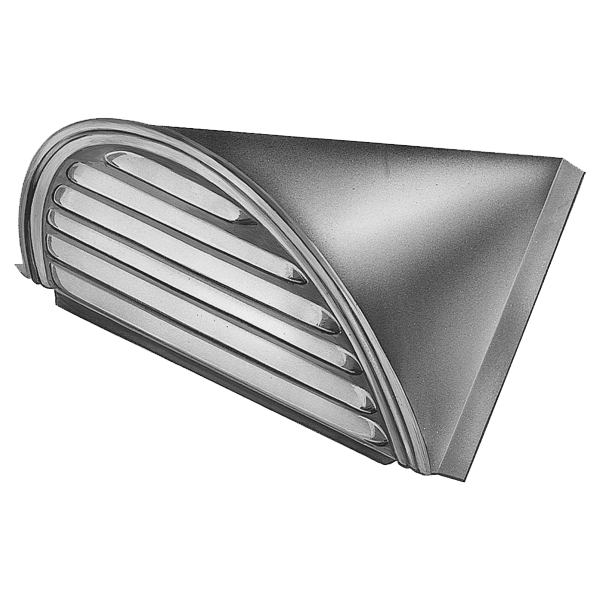 Chatière demi-ronde traditionnelle pour couverture en zinc VMZINC QCH4R - aspect Quartz-Zinc