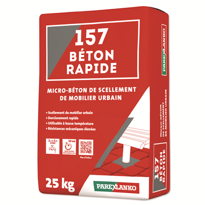 Micro-béton de scellement - 157 Béton Rapide Parexlanko - Sac de 25 KG