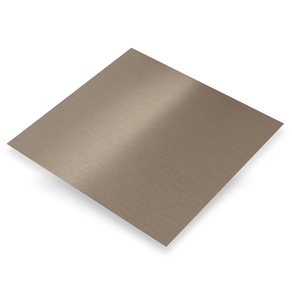 Plaque en aluminium anodisé lisse cuivre rose brossé - 500 x 250 mm - épaisseur 0.5 mm