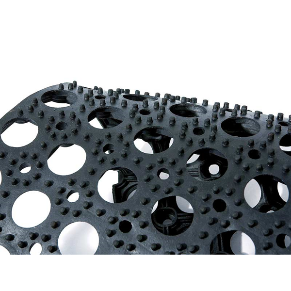 Tapis caillebotis IDS en caoutchouc noir 100 x 150 cm épaisseur 23 mm