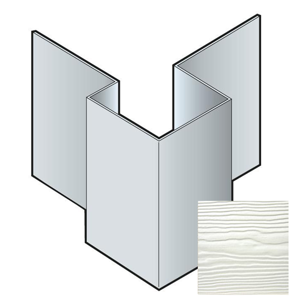 Profil d'angle extérieur asymétrique pour bardage Cedral Lap - Aluminium laqué Argent C51 - longueur 3,00 M