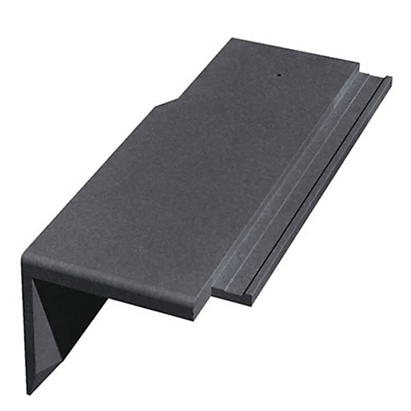 Demi-tuile de rive universelle gauche en béton - Nobilee - Ardoise - 42 x 14.5 cm