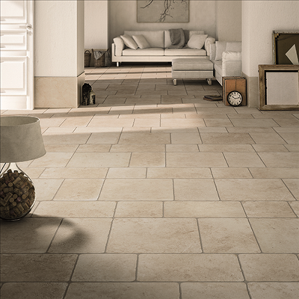 Plinthe de carrelage intérieur en grès cérame effet pierre Pietra Di Lecce - 50,0 CM x 8,0 CM - Avorio