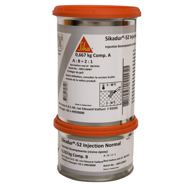 Résine bi-composants époxydique - Sikadur 52 Injection - kit de 1kg