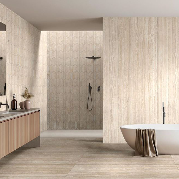 Carrelage sol intérieur effet pierre en grès cérame - Realstone Travertino Vein - 120,0 CM x 60,0 CM - ép. 9,00 MM - Noce