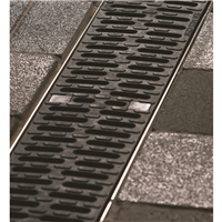 CANIVEAU BETON/POLYESTER 200MM GRILLE FONTE D400 L1M