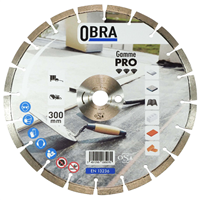Disque diamant Pro pour matériaux durs Ø 300 mm Obra - 20 segments 40 x 3 x 10 mm - Alésage 25,4 mm