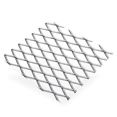 Grille métal déployé aluminium brut - mailles 16 x 8 mm - 500 x 500 mm - épaisseur 0.8 mm