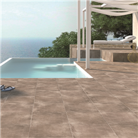 Carrelage de sol extérieur effet béton Bessac Grip Arena - 45 cm x 45 cm - ép. 9.2 mm