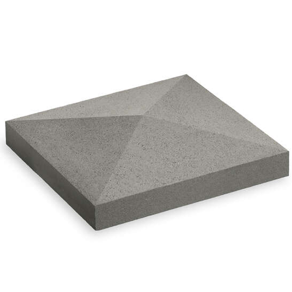 Chapeau de pilier à pointe de diamant en béton décoratif - Gris - 50,0 CM x 50,0 CM x 10,00 CM