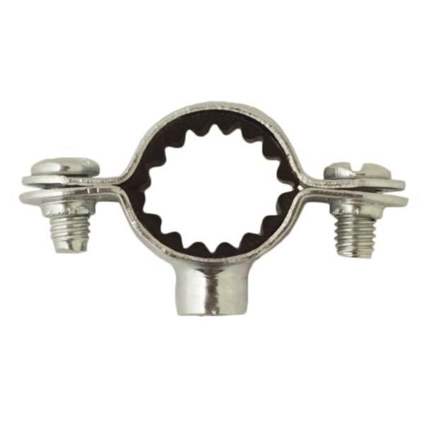 Collier isophonique simple - Fixation tuyauterie - acier zingué blanc - M7 x 150 - Ø14 mm - Boîte de 100