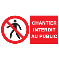 CHANTIER INTERDIT AU PUBLIC 330x200mm (PP ALVEOLAIRE)