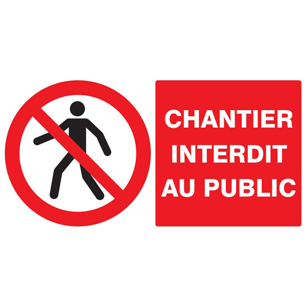 CHANTIER INTERDIT AU PUBLIC 330x200mm (PP ALVEOLAIRE)