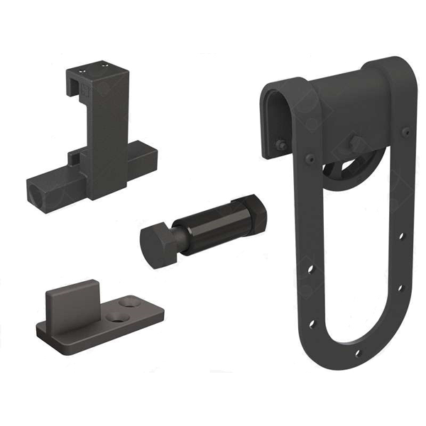 Système coulissant droit sur fer plat ROCDESIGN TYPE B pour portes bois jusqu'à 120 kg