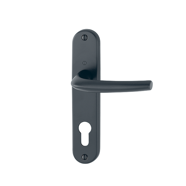 Poignée de porte clé en I - San Diego Hoppe alu noir mat - porte de 40-46 mm carré 7 mm