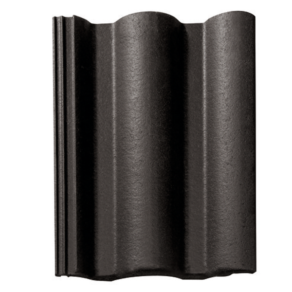 Tuile béton grand moule à fort galbe - Plein Ciel - Noir - 42 x 33.2 cm
