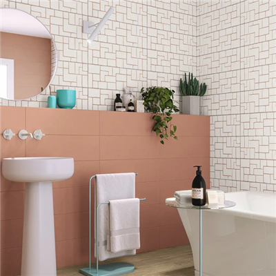 Faïence murale rectifiée pour cuisine et salle de bain - Stay - 20,0 CM x 60,0 CM - ép. 8,00 MM - décor Juk Terracota