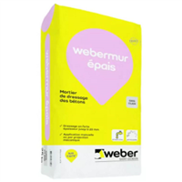 Mortier de ragréage et de dressage des bétons Webermur épais