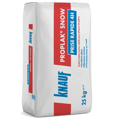 Enduit à prise rapide Knauf Proplak Snow 4H pour jontoiement de plaque de plâtre - 25,0 KG