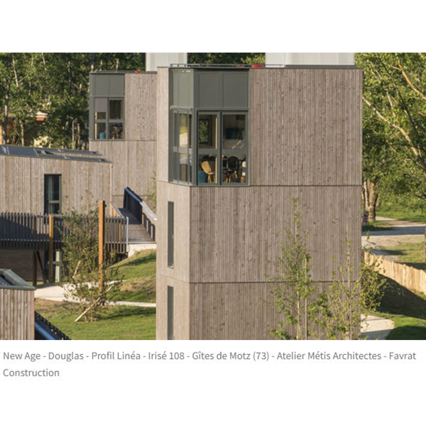 Bardage bois NEW AGE Douglas profil Linéa massif poncé saturateur pré-grisé Sivalbp - Irisé 21x125 mm L.4 M