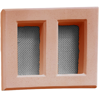 Claustra d'aération en Quartz Terrazo et Marbre avec grille en inox - 155,00 MM x 130 MM - couleur Terre cuite