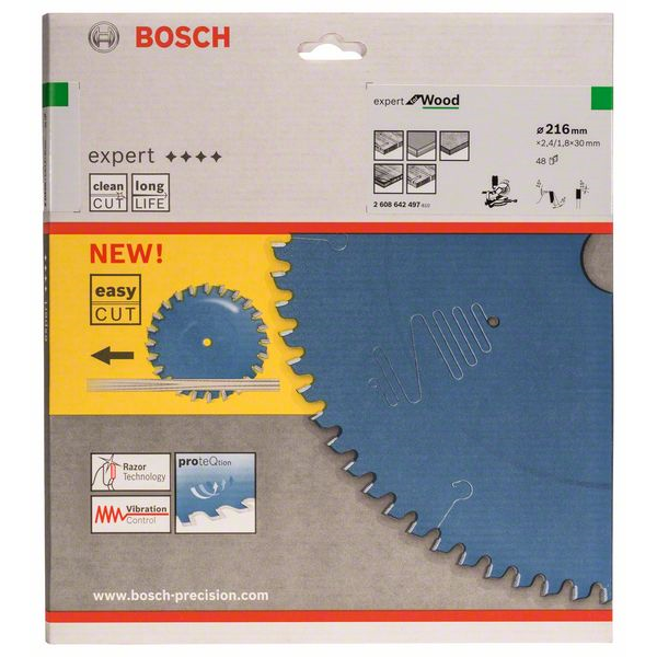 Lame de scie circulaire bois Bosch Expert for Wood 216 x 30 x 2,4 mm 48 dents