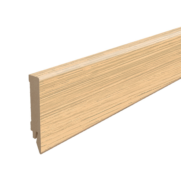 Plinthe MDF pour parquet stratifié Egger - Hauteur 80 mm - Ép.14 mm - Longueur 2,40 m - Chêne Casella Naturel Clair