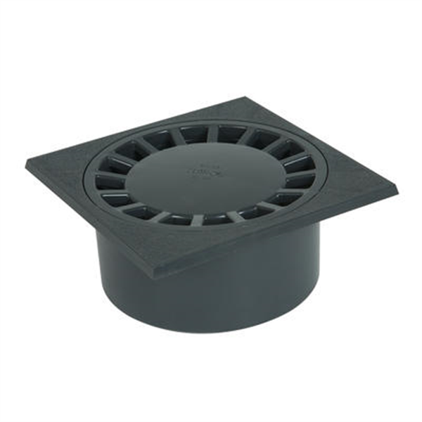 Siphon de cour pour évacuation eau de ruissellement Ø mâle 80 mm - SC089 Nicoll - PVC Gris anthracite