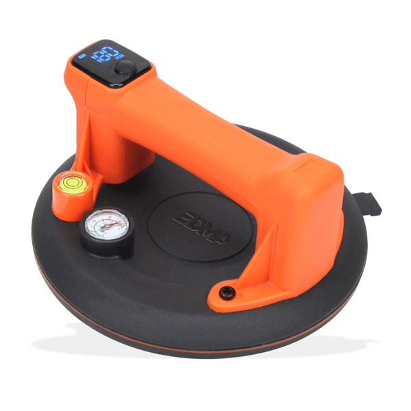 Ventouse carrelage électrique sur batterie avec écran digital et manomètre - Edma - Diamètre 205 mm - 160 kg max