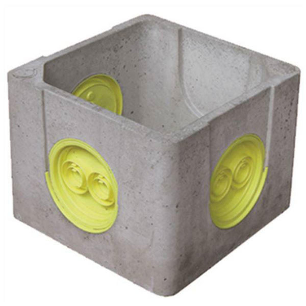 Boîte béton à opercules EPERS CR25S pour eaux pluviales et réseaux secs - dimensions intérieures 25x25 CM