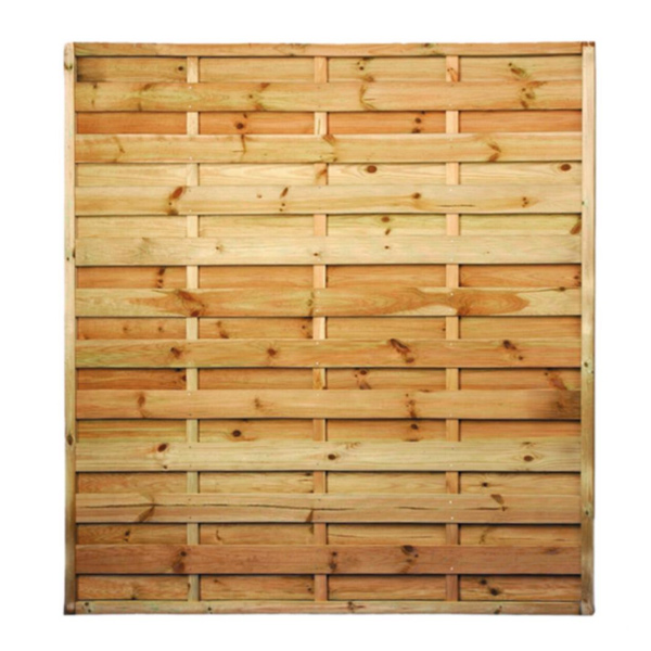 Panneau bois occultant autoclavé Classe 3 - Lamelles 8x95 mm - Cadre 45x45 mm - 1,80 M x 1,80 M - ép. 5,00 CM