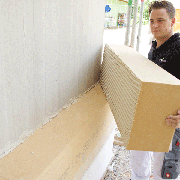 Panneau isolant fibre de bois support d'enduit pour murs maçonnés et bois massif - STEICOprotect L dry - 1200 x 400 mm - ép. 180 mm