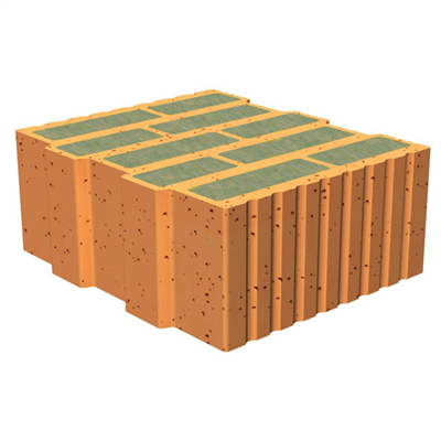 Brique d'arase auto-isolante remplie de laine de roche - Climamur 36 - L.248 MM x l.365,0 MM x H.124 MM