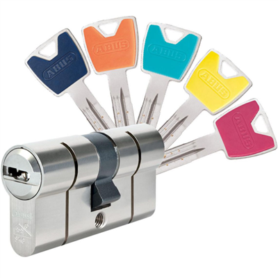 Cylindre très haute sécurité Abus P12RPS à 12 goupilles pour serrure à profil européen - 5 clés - 40 x 40 mm