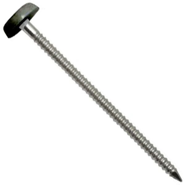 Pointe annelée Elos Inox A4 diamètre 2,5 MM longueur 50 MM tête Anthracite boîte de 100