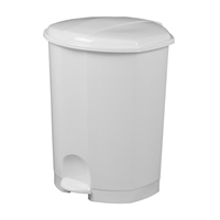 Poubelle plastique avec pédale blanche - Prima Rossignol - 7 litres